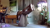 Tan bodysuit stretch with Ginger MoistHer, Lay Down Comedy! subscribe, please.  Thank you!  Smile and enjoy getting loose and relaxed.