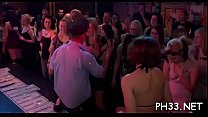 Blond young bitch swinging boobs fucked by black waiter doggy style