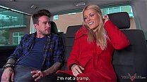 Takevan Blonde sell her virginity on the street to guys in van