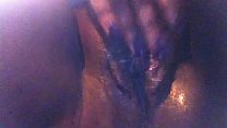 Ebony plays with phat wet pussy