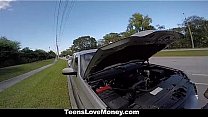Busty Babe Gets Towed, Fucked And Paid!