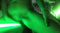 Latina teen destroy her thick pussy with a green lightsaber