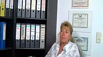 Mature fatty fucked from behind in office