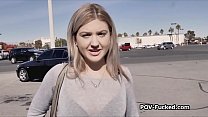 POV fucking busty teen from the street