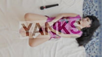 Yanks tattooed babe Molly masturbating her petite beaver with toys