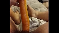 Ftm with carrot dildo