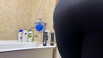 Stepmom with big tits is changing clothes in the shower, and I'm peeking