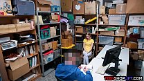 Skinny Russian teen fucked in his back office or he would have reported her to the police