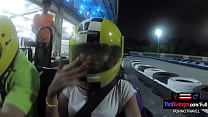 Round butt Thai girlfriend sucked and fucked her boyfriend after a go kart session