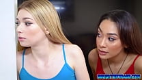 Stepdaughters Jessica Marie and Sarah Lace swapping giving them a sensual massage and then fucking their dicks off
