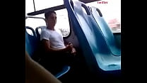 cute boy jerking in bus