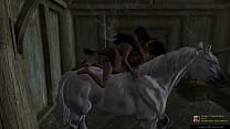 Skyrim duas lésbicas fazendo sexo em cima do cavalo venham ver
