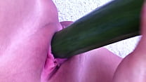 playing with cucumber
