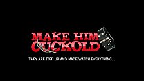 Make Him Cuckold - she retaliates with a kinky sex r. having him tied up