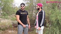 Pornstar Magic Javi gives a fan a dick outdoors