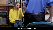 Blonde Teen With Big Tits Gets Her Tight Pink Pussy Fucked By Security Officer