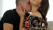 Dane Jones Doggystyle couch sex for sweet teen in red panties and high heels