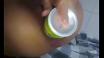 Anal gaping with big spray bottle