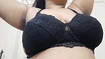 naughty samaiya in her hot black lace bra with big juicy boobs