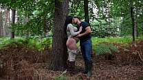 Pregnant whore gets banged in public forest - blowjob and creampie