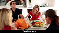 Teen Babe Blows Stepbro in Thanksgiving