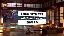 Julia is in more control of her own face, training by training. Day 16 of Face Fitness.