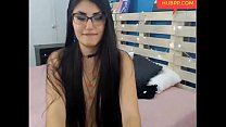 Latina girl on webcam pounding her ass with dildo