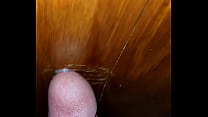 masturbation and cum on door