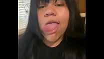 Cute Latin Chick Shows Her Tongue