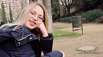 Dude fucked hot blonde amateur student in the park