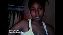 Horny black woman teasing on cam with her nice nipple