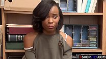 Skinny black girl thief got punish fucked for breaking the law