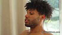 Caucasian gay Nico Coopa kissing with black roommate Tony Genius then getting rimjob till taking his black ass and fucking it in cowboy position