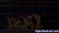 Gorgeous wrestling lezzie queening eurobabe