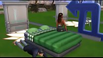Sim outside sex with messed up dick