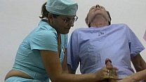Doctor and her nurse cured and hardened an old man’s lousy cock
