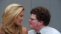Model and Fat boy kissing