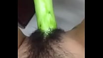 Teen Girl Gets a Cucumber in Her Pussy