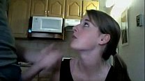 Teen Girl Blowjob In The Kitchen