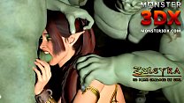 Elven Queen fucked hard by powerful ogre. 3D Porn cartoon