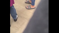 Candid Sexy Indian Feet With White polish.