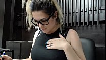 Pariswells ohmibod in the office flash tits