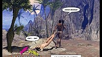 CRETACEOUS COCK 3D Gay Comic Story about Young Scientist Fucked by Hunky Primeva