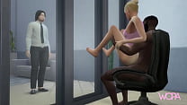 Doctor fucks committed blonde in front of her dumb boyfriend. Interracial sex in the hospital