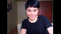 Sexy short hair brunette webcam girl