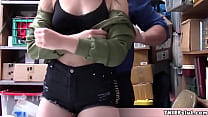 Petite thief chick caught and punish fucked by an old cop