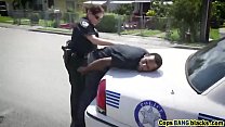 Interracial threesome with two hot cops