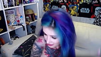 Blue-haired Teen Anal Masturbation Sex Toys and Cum - Flame Jade