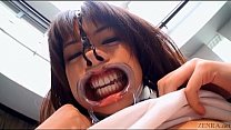 Subtitled weird Japanese face destruction shaved