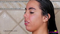 Cute brunette with braces takes sexy Shower in 4K